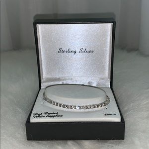 Lab Created Sapphire Bracelet - Sterling Silver